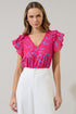 Delina Floral Tiffy Ruffle Top